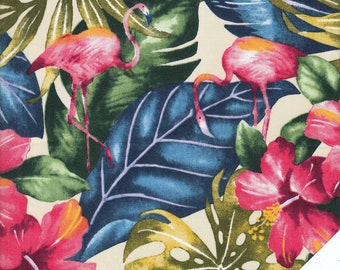 HAWAII HIBISKUS FLAMANTS ROSES Tissu n° 210392