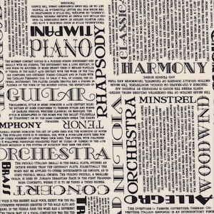 MUSIK SCHRIFT Stoff Nr. 151030