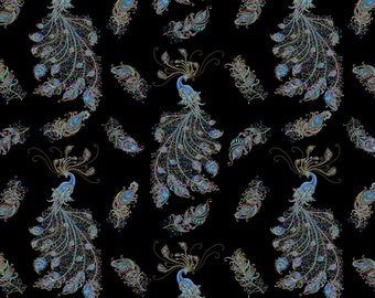 PFAU and PFAUENFEDERN "Floating Feather" Fabric No. 210145