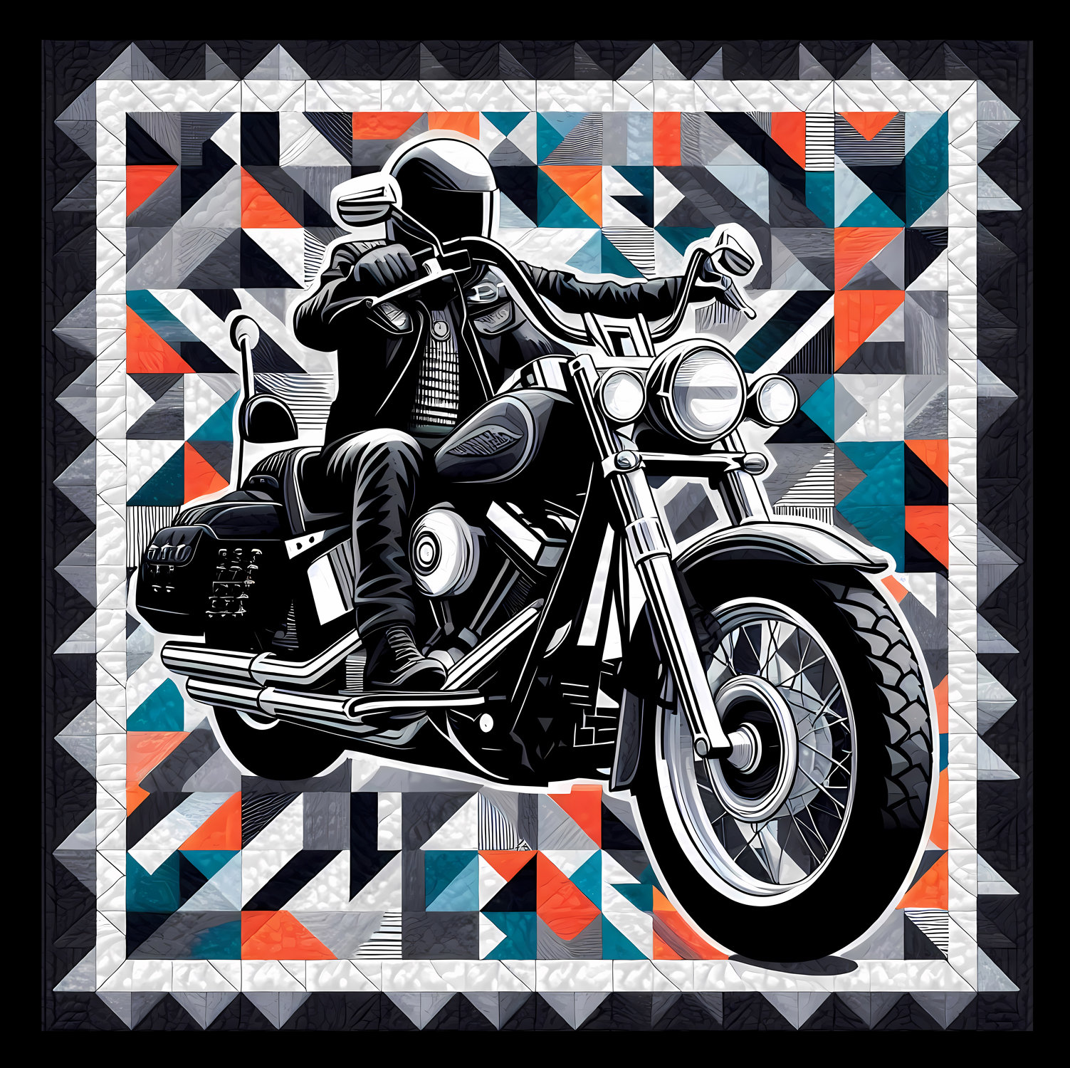 Motorcycle quilt panels