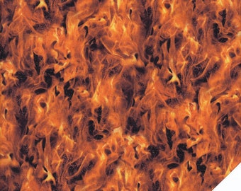 FLAMES, FIRE " Gold Flames" Fabric No. 200414