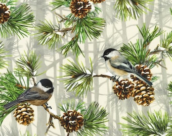 MEISEN "Winter Visitors" Stoff Nr. 210604