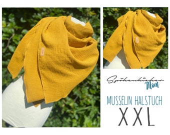 Shawl muslin Mama XXL mustard yellow uni