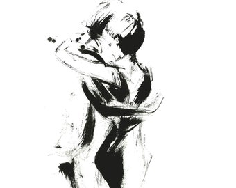 Tango VI (Bild Paar abstrakt Druck DinA4, DinA3)