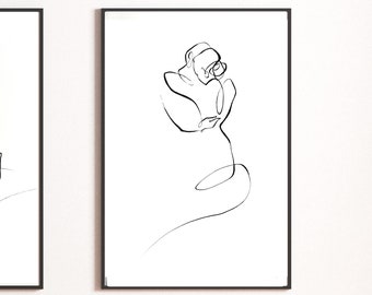 Line Art "Tanz" Original Bild Tango Tusche Weihnachtsgeschenk