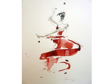 Bild Tanz, Ballett abstrakt: Flamenco Tänzerin, Druck DinA3