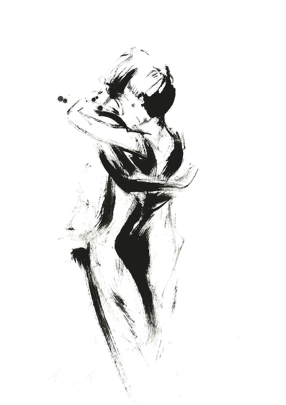 Tango VI (Bild Paar abstrakt Druck DinA4, DinA3)