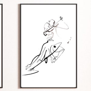 Druck abstrakte Skizze Tango One Line Art Bild 1