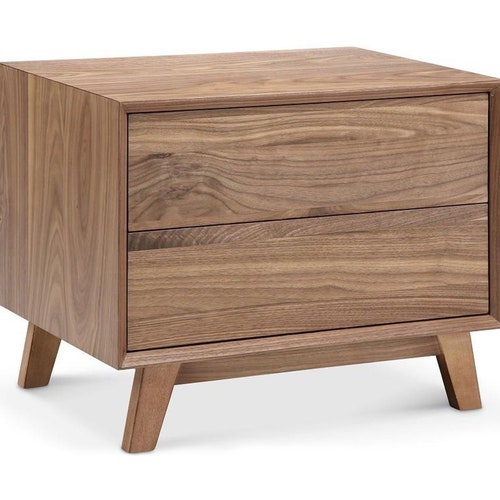 Solid Walnut Nightstand/ Bedside Table/ Custom Made/ Handmade Etsy