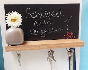 Magnet Schlüsselbrett aus Eiche mit oder ohne Tafel