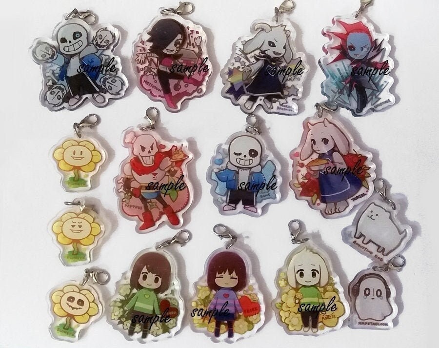 Anime Undertale sans frisk horror Chara Blueberry Theme Keychain