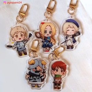 dungeon meshi keychains laios,marcille,falin,senshi,chilchuck
