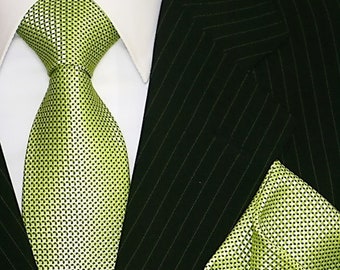 Corbata Corbata Carpeta Verde con Pocket Square Binder de Luxe #117