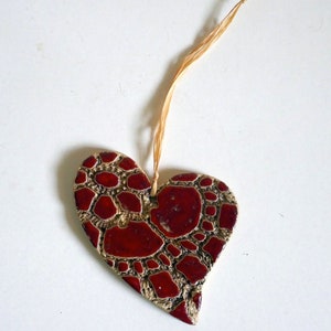 Ceramic heart gift tag, large image 1