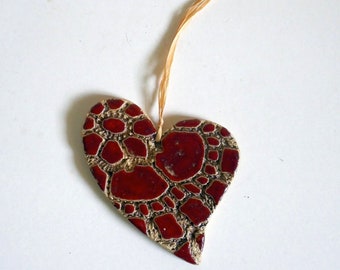 Ceramic heart gift tag, large