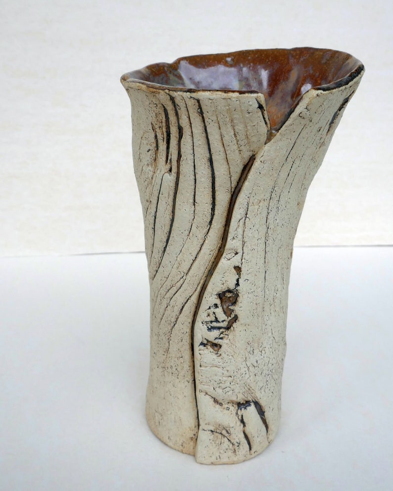 Vase WOOD ceramic vase, flower vase made of ceramic image 2