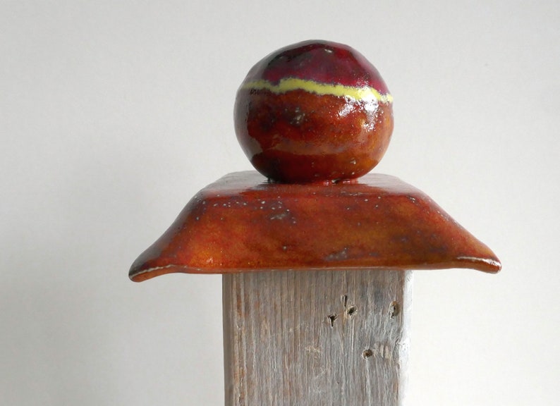 Post cap ORANGE 7 x 7 cm, post cover for ceramic fence posts image 2