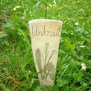 UNKRAUT garden stakes, bed stakes made of ceramic image 1