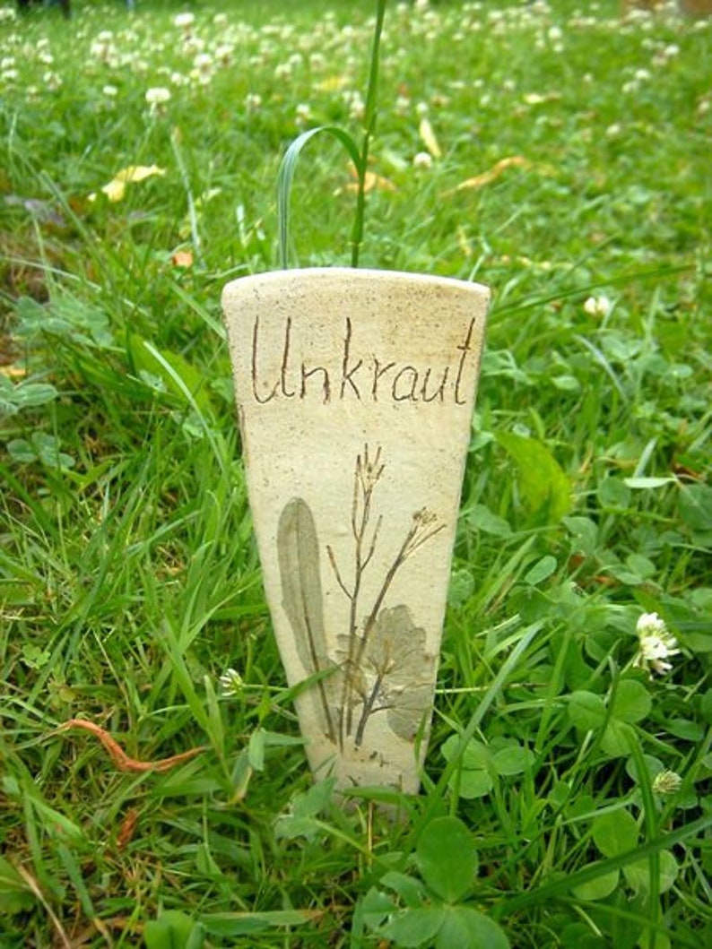 UNKRAUT garden stakes, bed stakes made of ceramic image 1