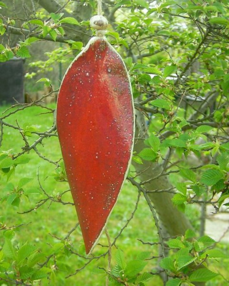 Wind chime RED Leaf wind chime made of ceramic image 1