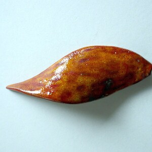 Leaf wind chime ORANGE Wind chime made of ceramic in the shape of a leaf image 5