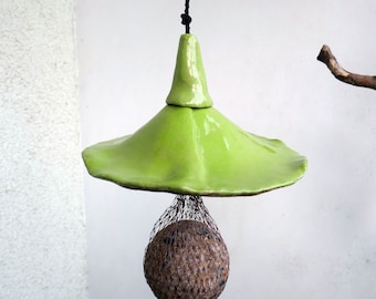 Fat ball roof LIGHT GREEN garden decoration made of ceramic