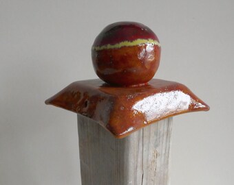 Post cap ORANGE 7 x 7 cm, post cover for ceramic fence posts