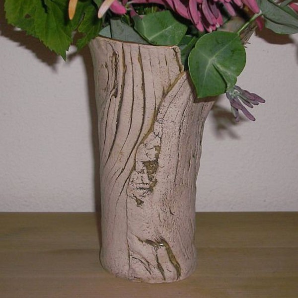 Vase HOLZ Keramikvase, Blumenvase aus Keramik