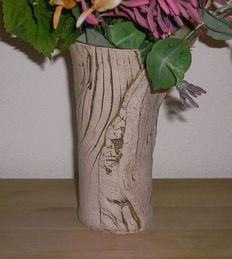 Vase WOOD ceramic vase, flower vase made of ceramic image 1