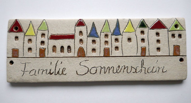 Türschild, Namensschild aus Keramik 23,5 x 8 cm Bild 1