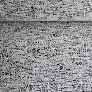 Jacquard fabric with pattern vintage wool white/dark grey, decorative fabric