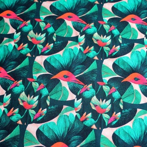 Ökotex cotton jersey abstract pattern dark green/emerald/pink digital print by Stenzo