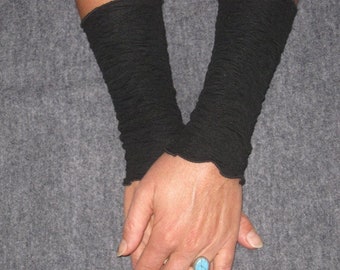Stretch jersey cuffs spiral pattern black S-L