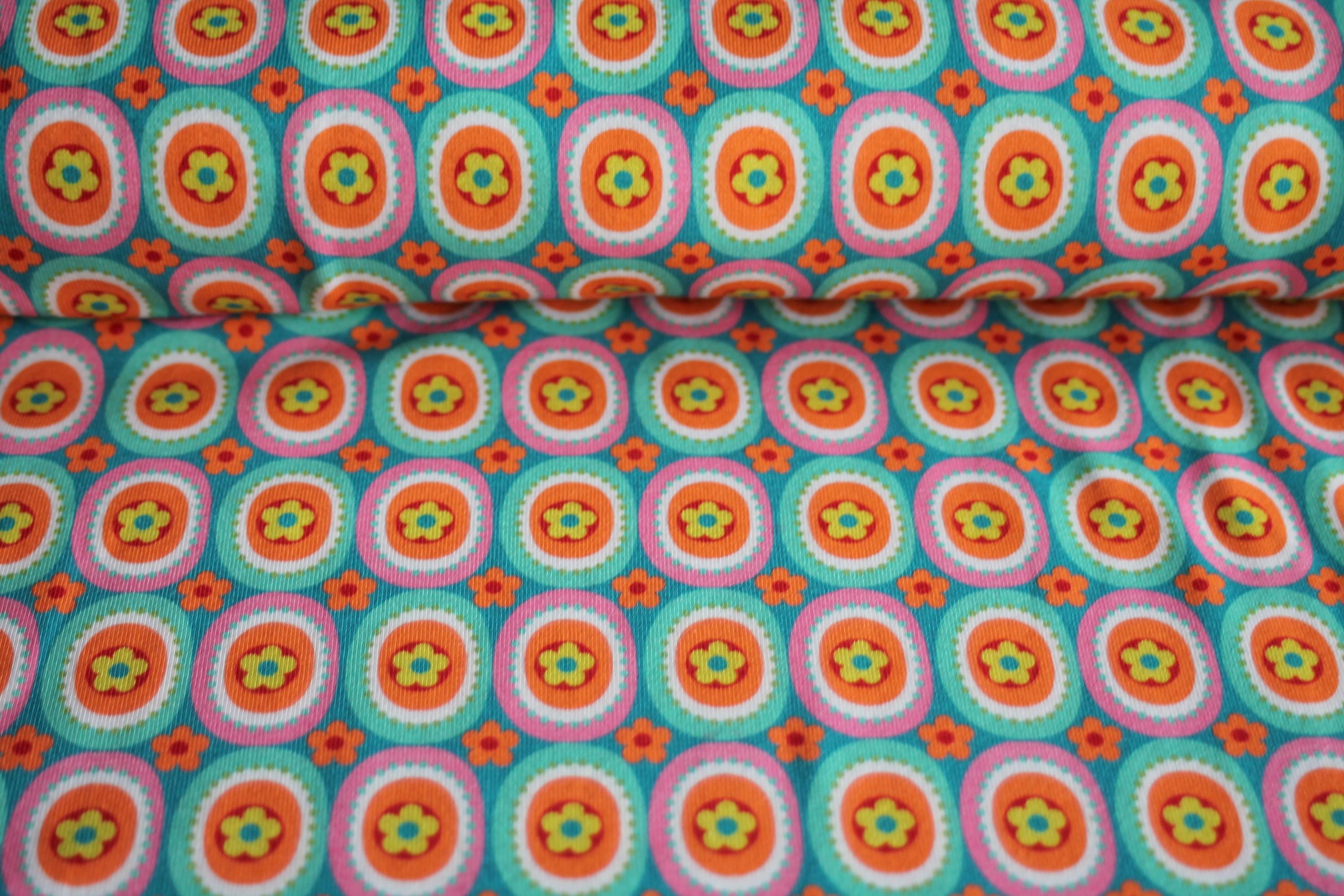 Baumwollstoff Stoffe Retro Muster Retro Stoff