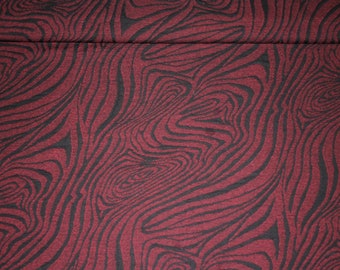 Cloqué jersey, knitted jersey pattern "Zebra" dark red/black jacquard knit, structured jersey