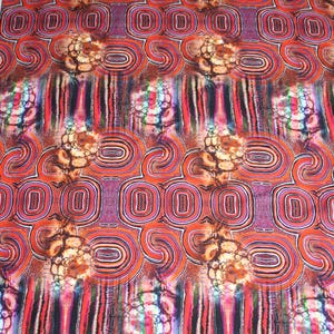 Panel fabric Ökotex cotton jersey red/ colorful great watercolor pattern, digital print by Stenzo