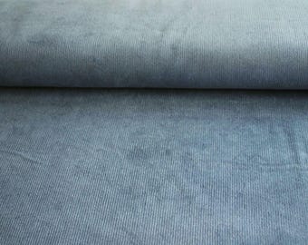 Wide corduroy plain blue-grey cotton elastic, corduroy