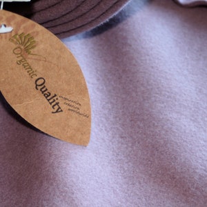 Organic cotton fleece fabric very soft mauve colors