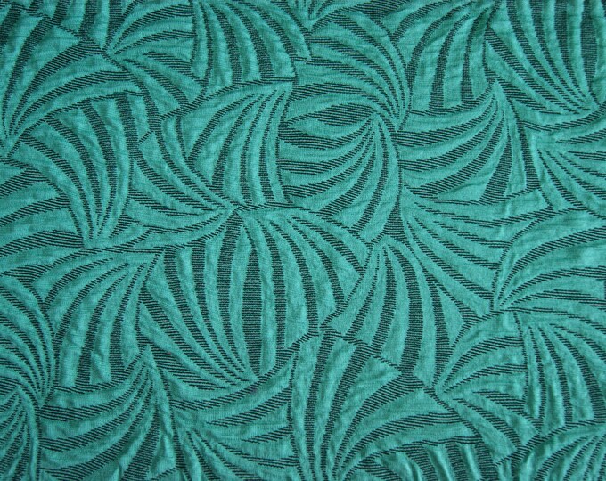 Cloqué Jersey Jacquard Jersey Knit Fan Pattern Turquoise/grey Etsy