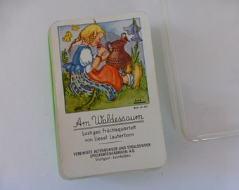 Uraltes QUARTETT "Am Waldessaum" Spiel Vintage 50er 60er Jahre 1950er 1960er