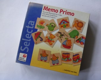 Memo Primo von Selecta Vintage Holz-Legespiel Kinder 1990er-Jahre