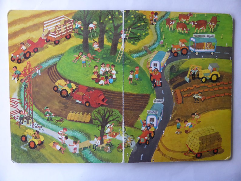 Livre pour enfants vintage Avec nous au village Livre dimages des années 90 1990 image 5