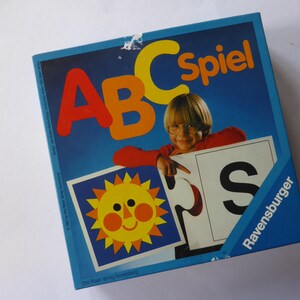 ABC-Spiel Vintage 1980er Puzzle Bilder Legespiel