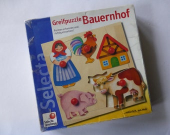 Greifpuzzle Bauernhof von Selecta Vintage Holzspiel