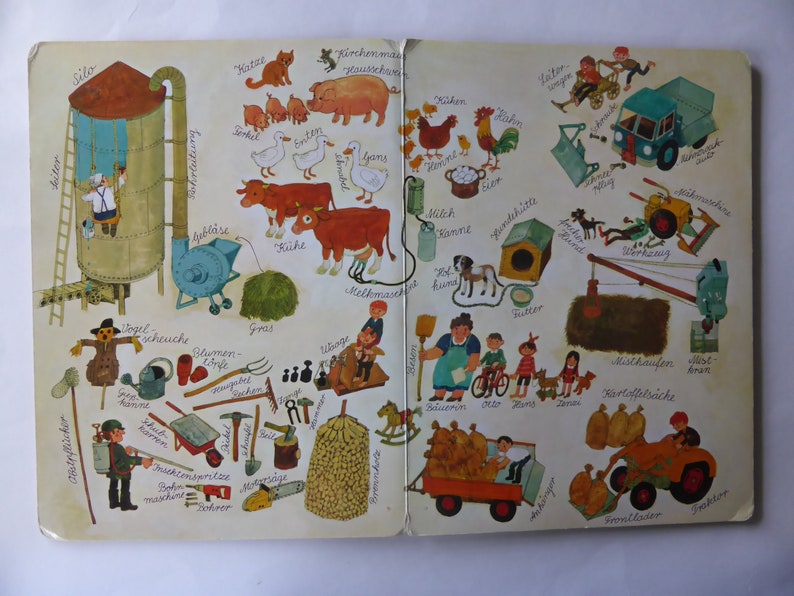 Livre pour enfants vintage Avec nous au village Livre dimages des années 90 1990 image 3