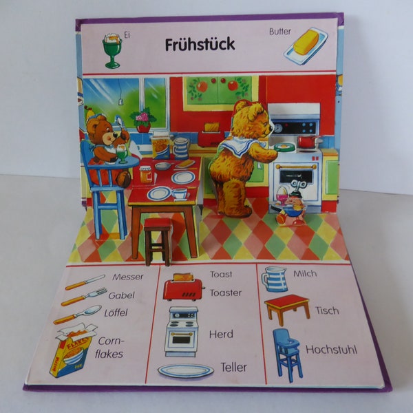 Pop-up-Buch "Wörterbuch" Vintage Kind 90er 1990er
