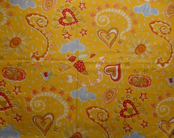 Colorful cotton fabric 1980s vintage 80s