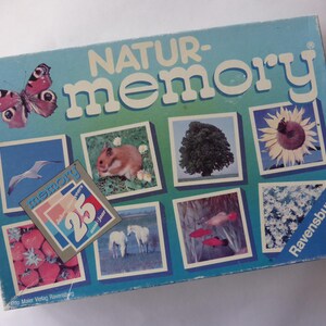 Natur-Memory 1986 Vintage 1980er-Jahre Spiel Legespiel