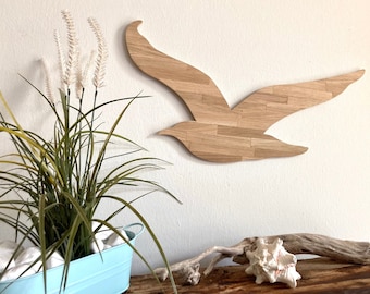 SEAGULL wood, maritime decoration, wooden decoration, sea, terrace decoration, bathroom decoration