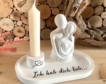 Liebespaar, Geschenk Partner, Valentinstag, Geschenk Hochzeitstag, Deko Teller ich hab dich lieb